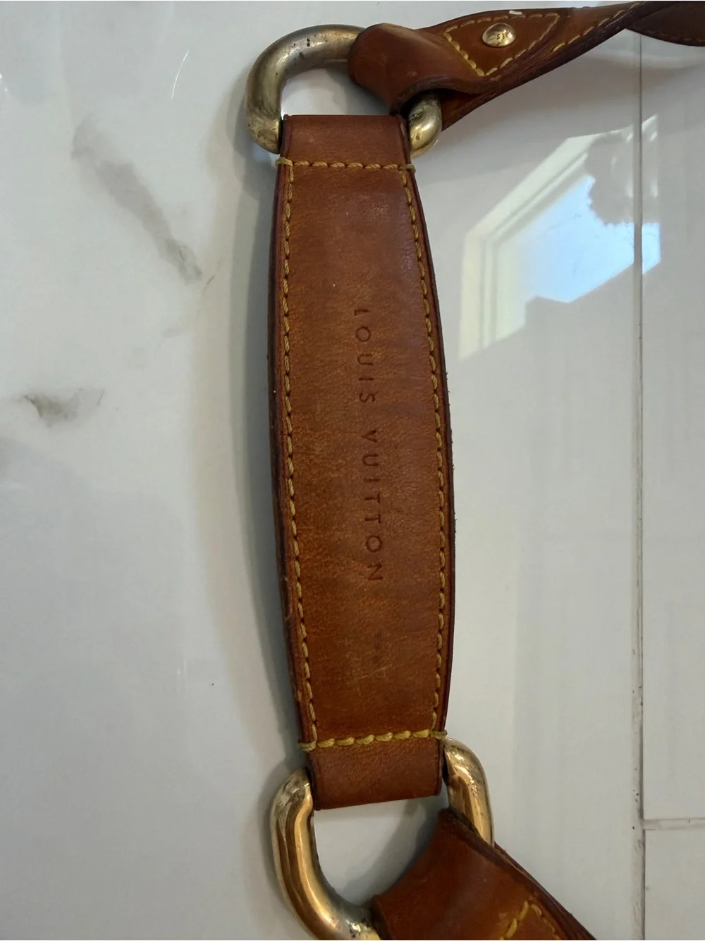 Louis Vuitton Monogram Canvas Hobo Bag with Brown Leather Trim